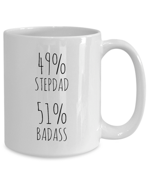 49% Stepdad 51% Badass Mug Coffee Cup Funny Gift For Father’s Day