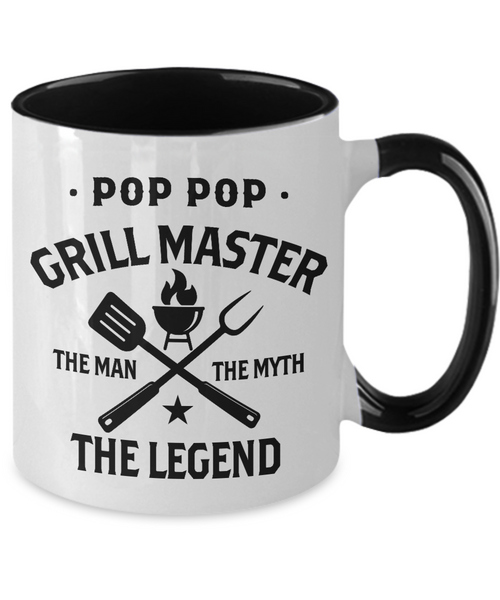Pop Pop Grillmaster The Man The Myth The Legend Two-Tone Mug Coffee Cup Funny Gift
