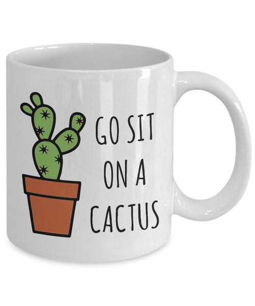 Snarky Mugs for Women Men Go Sit on a Cactus Mug Funny Cup Rude Coffee Mugs-Cute But Rude