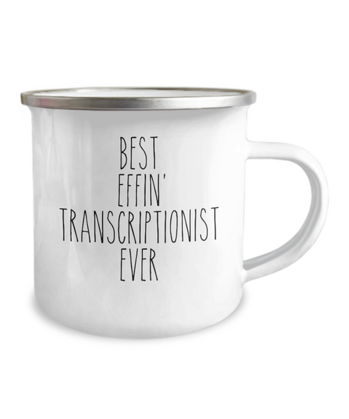 Gift For Transcriptionist Best Effin' Transcriptionist Ever Camping Mug Coffee Cup Funny Coworker Gifts
