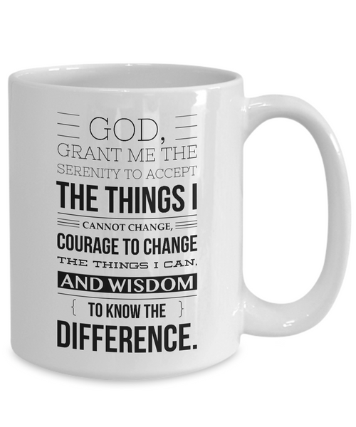 Serenity Prayer Mug One Year Sober Anniversary Gift AA Coffee Cup Sobriety Gift Alcoholics Anonymous Coffee Mug Sponsor Gift Sponsee Recovery Gift-Cute But Rude