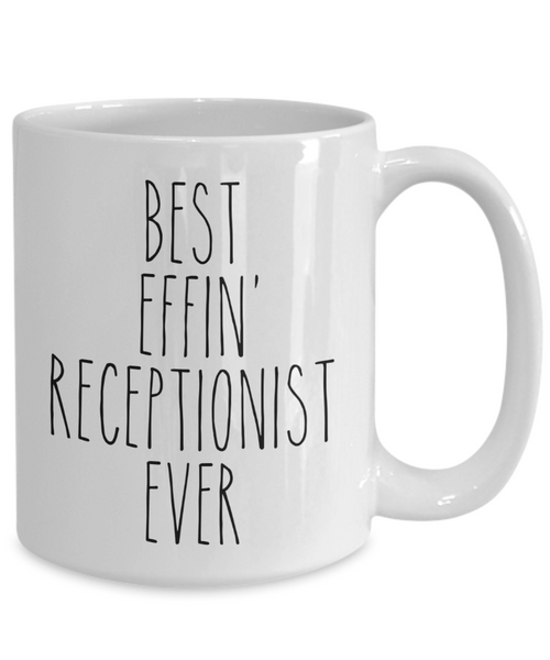 Gift For Receptionist Best Effin' Receptionist Ever Mug Coffee Cup Funny Coworker Gifts