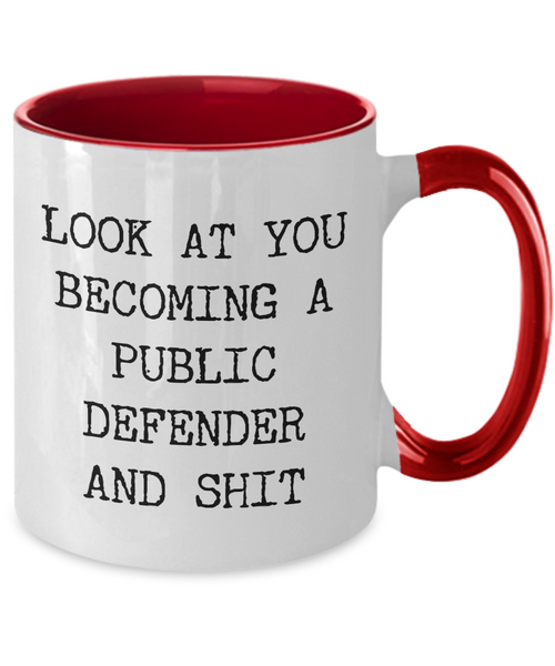 Becoming A Public Defender Mug Two-Tone Coffee Cup Funny Gift
