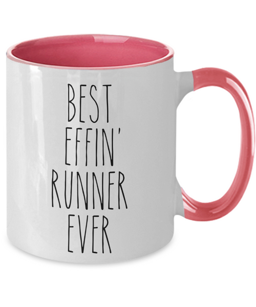 Gift For Runner Best Effin' Runner Ever Mug Two-Tone Coffee Cup Funny Coworker Gifts