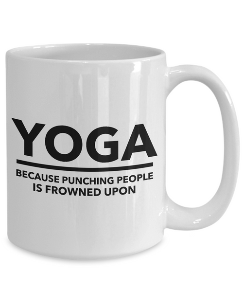 Yoga Gifts for Men & Women - Yoga Because Punching People is Frowned Upon-HollyWood & Twine
