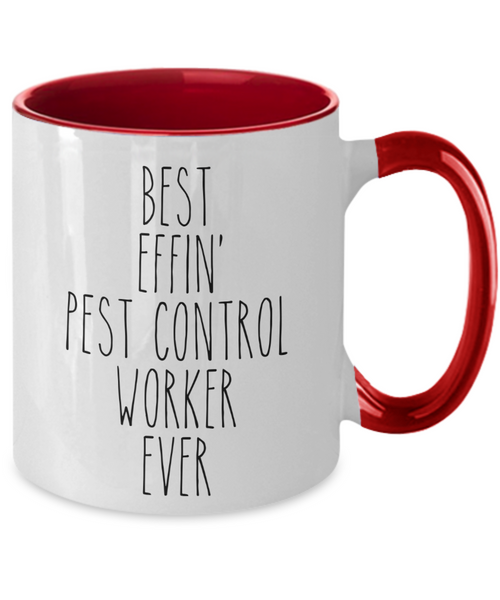 Gift For Pest Control Worker Best Effin' Pest Control Worker Ever Mug Two-Tone Coffee Cup Funny Coworker Gifts