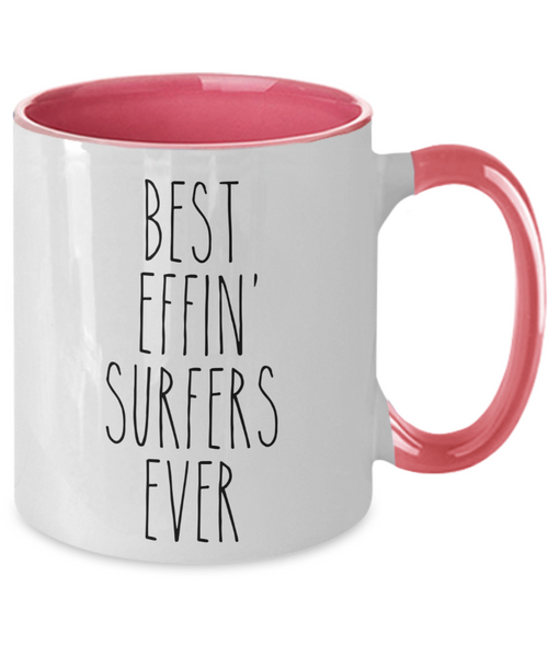 Gift For Surfers Best Effin' Surfers Ever Mug Two-Tone Coffee Cup Funny Coworker Gifts