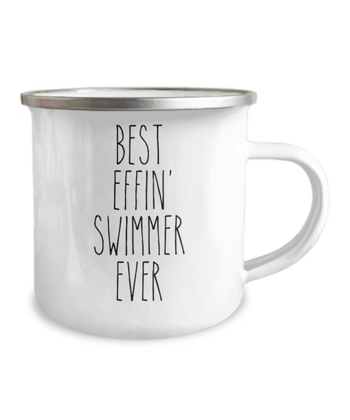 Gift For Swimmer Best Effin' Swimmer Ever Camping Mug Coffee Cup Funny Coworker Gifts