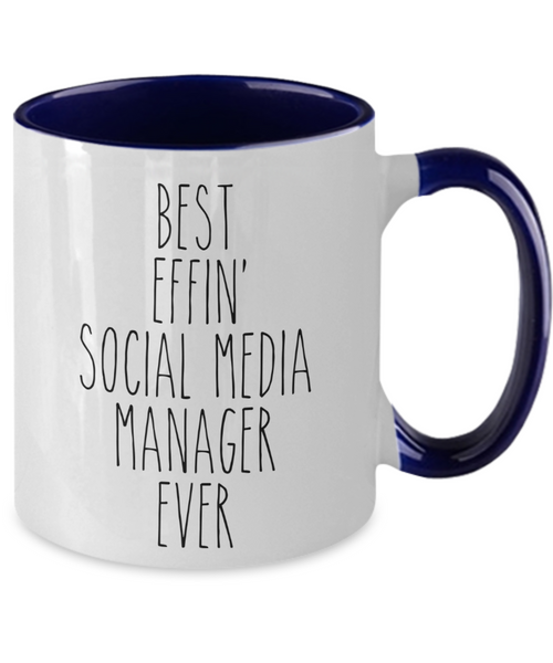 Gift For Social Media Manager Best Effin' Social Media Manager Ever Mug Two-Tone Coffee Cup Funny Coworker Gifts