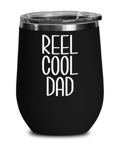 Dad Fishing Wine Tumbler Funny Fly Fisherman Gift Father's Day Insulated Travel Stemless Cup BPA Free