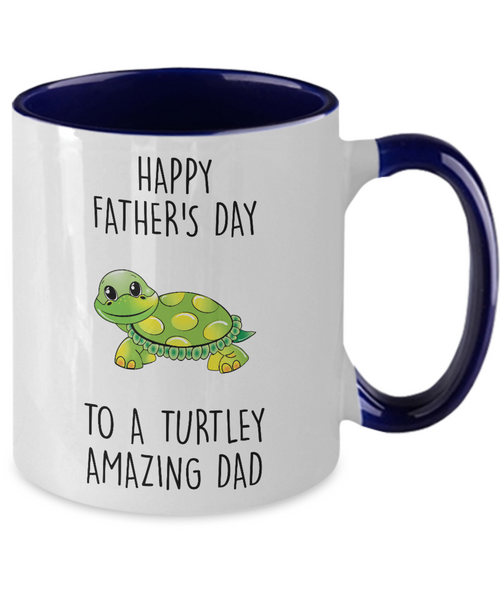 Happy Father's Day To A Turtley Amazing Dad Two-Tone Mug Coffee Cup Funny Gift