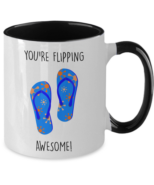 Congratulations You're Flipping Awesome Two-Tone Mug Coffee Cup Funny Gift