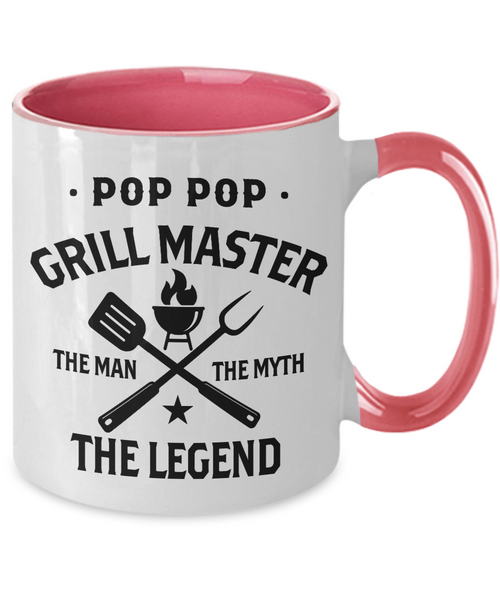 Pop Pop Grillmaster The Man The Myth The Legend Two-Tone Mug Coffee Cup Funny Gift