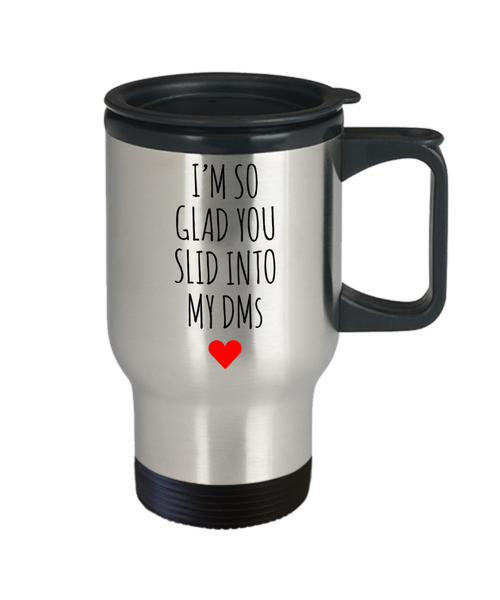 Valentine's Day Travel Mug for Boyfriend Funny Gift for Him New Relationship Online Dating Insulated Coffee Cup