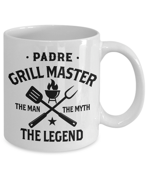 Padre Grillmaster The Man The Myth The Legend Mug Coffee Cup Funny Gift