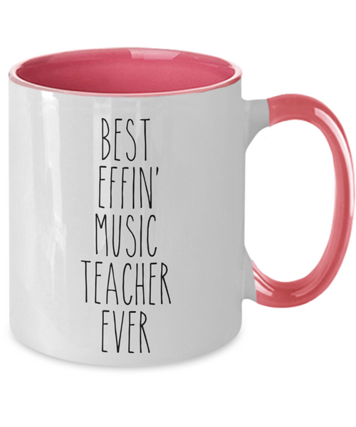 Gift For Music Teacher Best Effin' Music Teacher Ever Mug Two-Tone Coffee Cup Funny Coworker Gifts