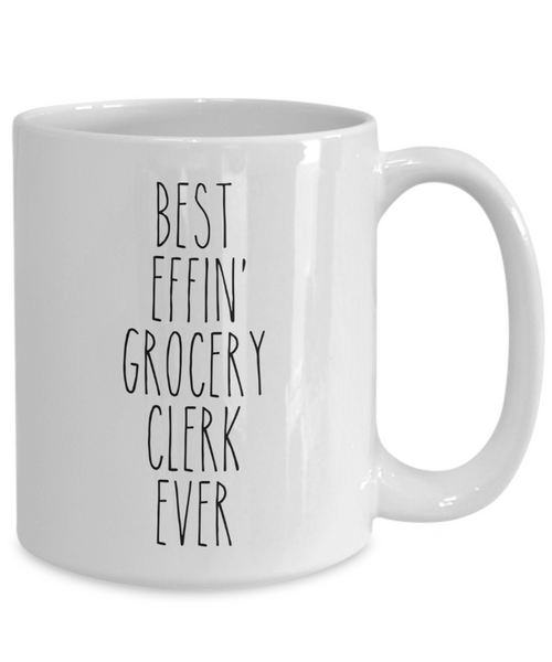 Gift For Grocery Clerk Best Effin' Grocery Clerk Ever Mug Coffee Cup Funny Coworker Gifts