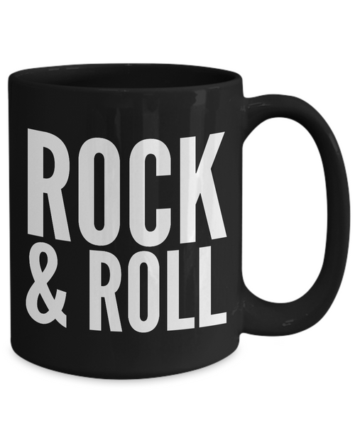Rock N Roll Mugs - Musician Gifts - Rock & Roll Coffee Mug - Black Coffee Mugs-Cute But Rude