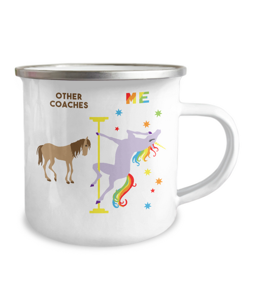 Coach Mug Other Coaches vs Me Rainbow Unicorn Metal Camping Coffee Cup