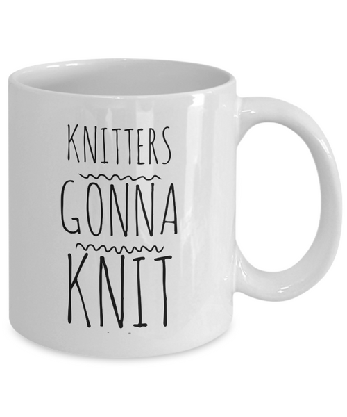Knitters Gonna Knit Mug Ceramic Coffee Cup-Cute But Rude