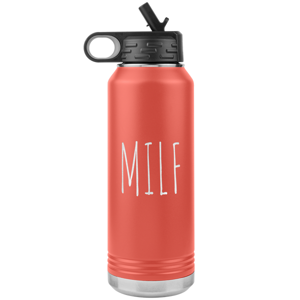 MILF Water Bottle Push Present For New Mom Funny Mother's Day Gift Baby Shower Future Mom Pregnant Congratulations 32oz BPA Free