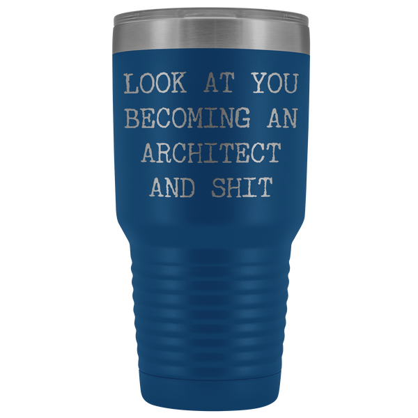 Architect Graduation Gifts For Men Women Architect Graduate New Architect Gift Aspiring Architect Tumbler Metal Mug Insulated Hot/Cold Travel Coffee Cup 30oz BPA Free