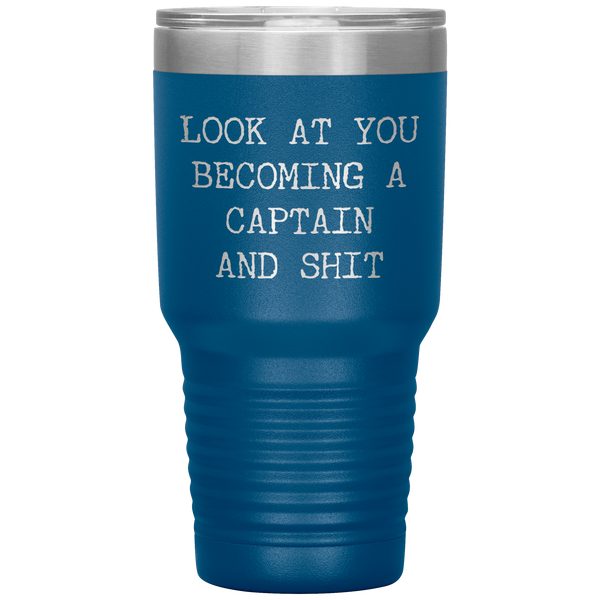 Promoted to Captain Gift Look at You Becoming a Captain Mug Tumbler Travel Coffee Cup 30oz BPA Free