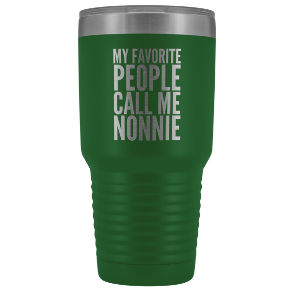 Nonnie Gifts My Favorite People Call Me Nonnie Tumbler Funny Metal Mug Double Wall Insulated Hot Cold Travel Cup 30oz BPA Free