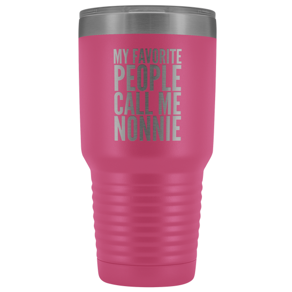 Nonnie Gifts My Favorite People Call Me Nonnie Tumbler Funny Metal Mug Double Wall Insulated Hot Cold Travel Cup 30oz BPA Free