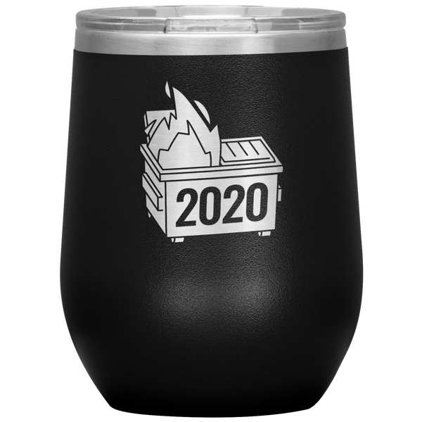 2020 Dumpster Fire Worst Year Ever One Star Dumpster Funny 2020 Gifts Stemless Insulated Travel Wine Tumbler BPA Free 12oz