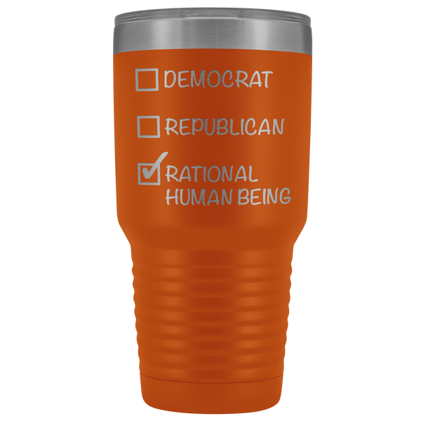 Democrat Republican Rational Human Being Tumbler Funny Election 2020 Gifts Metal Mug Vacuum Insulated Hot Cold Travel Cup 30oz BPA Free