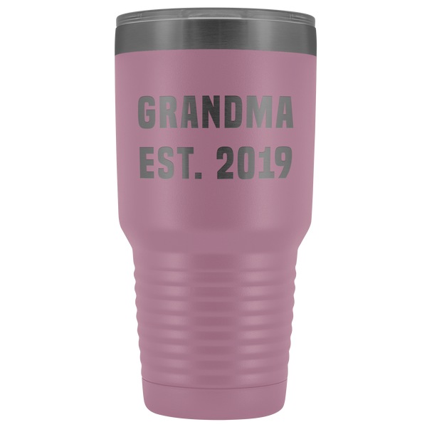 Grandma Est 2019 Coffee Tumbler New Grandmother Reveal Gifts Metal Mug Double Wall Vacuum Insulated Hot Cold Travel Cup 30oz BPA Free-Cute But Rude