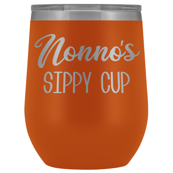 Nonno's Sippy Cup Nonno Wine Tumbler Gifts for Nonnos Funny Stemless Stainless Steel Insulated Wine Tumblers Hot Cold BPA Free 12oz Travel Cup
