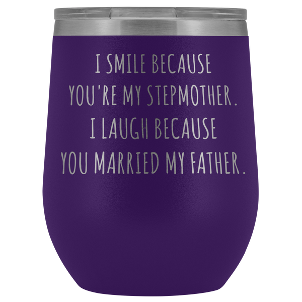 Stepmom Mug Step Mom Gifts Stepmother Gifts for Step-Mom Funny Stemless Insulated Wine Tumblers Hot Cold BPA Free 12oz Travel Cup