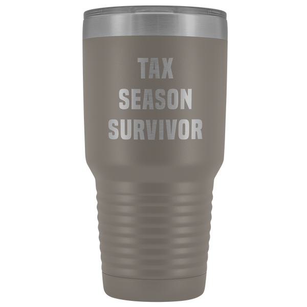 Tax Season Survivor Metal Accountant Mug Double Wall Vacuum Insulated Hot/Cold Travel Cup 30oz BPA Free-Cute But Rude