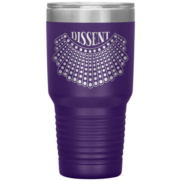 I Dissent Lace Collar Ruth Bader Ginsburg RBG Feminist Gifts Tumbler Insulated Hot Cold Travel Coffee Cup BPA Free
