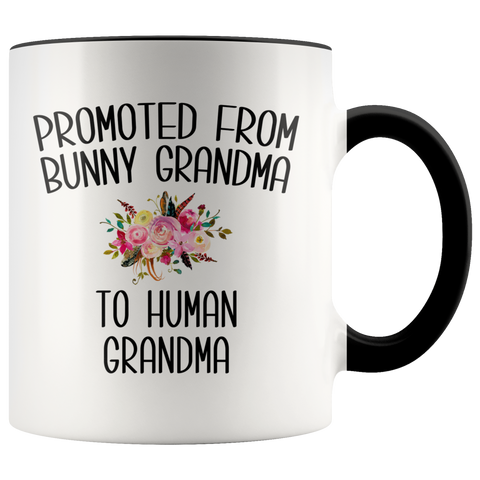 Promoted From Bunny Grandma To Human Grandma Mug Rabbit Grandma Pregnancy Announcement Mother in Law Reveal Gift for Her