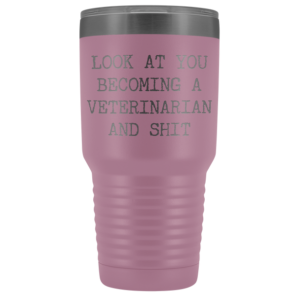 Veterinary School Student Gifts Look at You Becoming a Veterinarian Metal Mug Insulated Hot Cold Travel Coffee Cup 30oz BPA Free