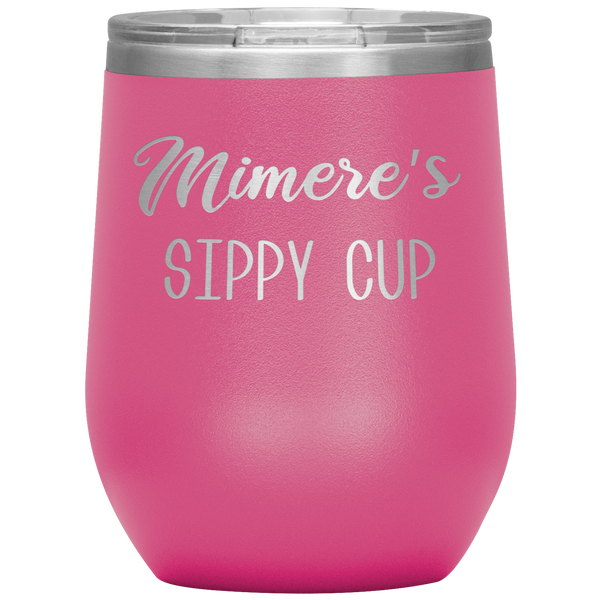 Mimere's Sippy Cup Mimere Wine Tumbler Gift Funny Stemless Insulated BPA Free 12oz Travel Cup