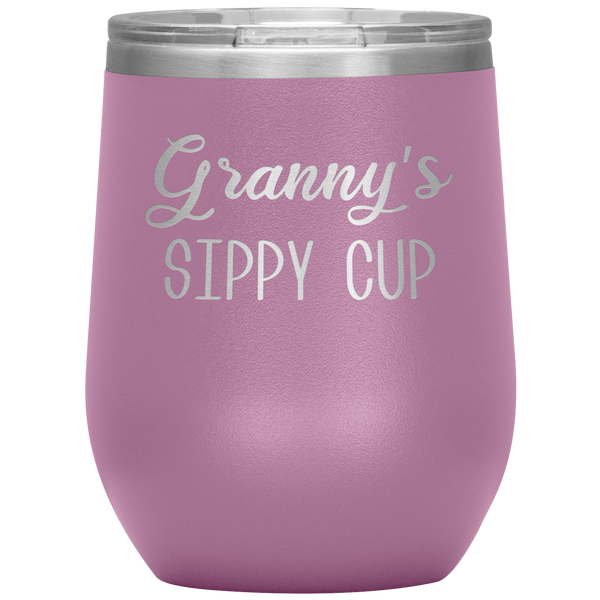 Granny's Sippy Cup Gift for Granny Funny Stemless Stainless Steel Insulated Wine Tumbler BPA Free 12oz
