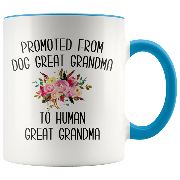 Promoted From Dog Great Grandma To Human Great Grandma Mug Great Grandmother Pregnancy Announcement Reveal Gift for Her