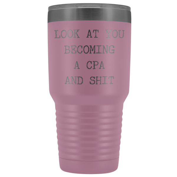 Look at You Becoming a CPA Tax Accountant Tumbler Metal Mug Insulated Hot/Cold Travel Cup 30oz BPA Free