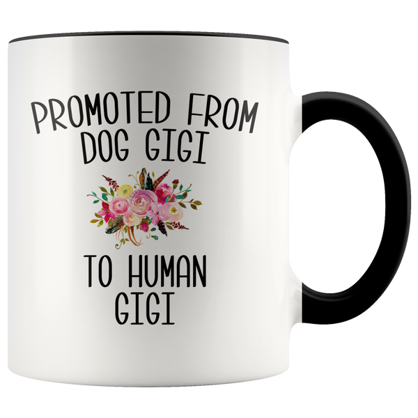 Promoted From Dog Gigi To Human Gigi Mug New GiGis Pregnancy Announcement Mother in Law Reveal Gift for Her Baby Shower Gifts