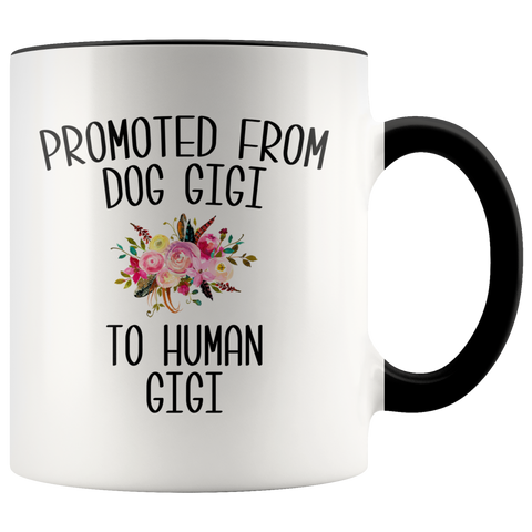 Promoted From Dog Gigi To Human Gigi Mug New GiGis Pregnancy Announcement Mother in Law Reveal Gift for Her Baby Shower Gifts