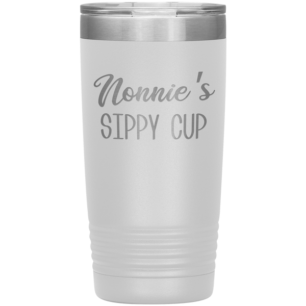 Nonnie's Sippy Cup Nonnie Tumbler Gifts for Nonnies Funny Stemless Stainless Steel Insulated Tumblers Hot Cold BPA Free 20oz Travel Cup