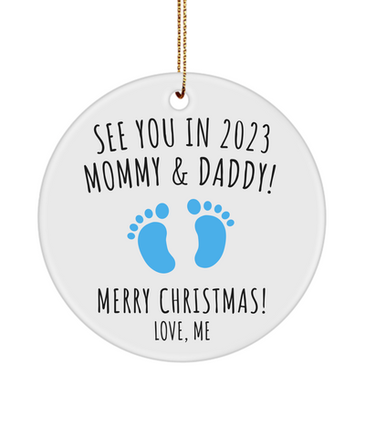Pregnancy Ornament, Pregnant Ornament, Expecting Ornament, Unborn Baby, Pregnant Christmas, Having a Baby Boy Ceramic Ornament, Baby Gift