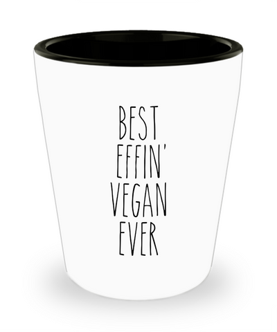 Gift For Vegan Best Effin' Vegan Ever Ceramic Shot Glass Funny Coworker Gifts