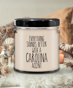Everything Sounds Better With A Carolina Accent 9 oz Vanilla Scented Soy Wax Candle