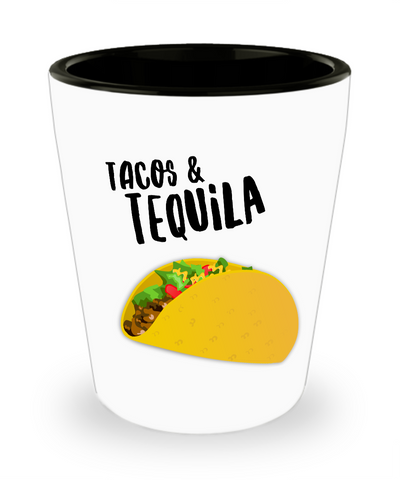 Tacos and Tequila Shot Glasses - Funny Shot Glass - Taco Shotglass - Novelty College Gag Gift For Women and Men - 1.5 oz (1)