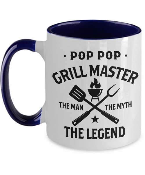Pop Pop Grillmaster The Man The Myth The Legend Two-Tone Mug Coffee Cup Funny Gift